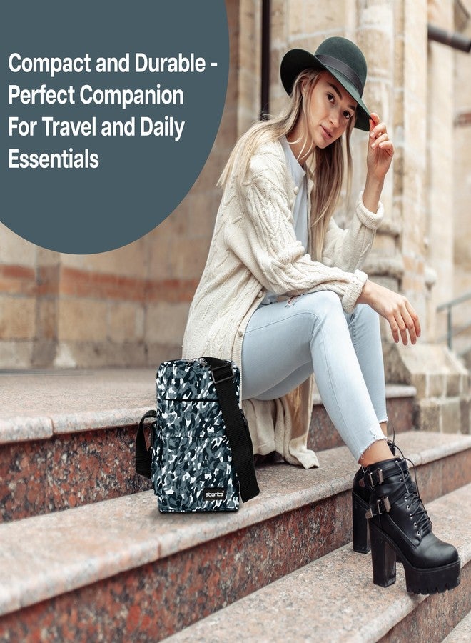 Storite Stylish Padded Mini Sling Bag for Men and Women, Small Passport Travel Bag and Small Sling Bag With Water Bottle Pocket (Grey - 16.5 x 8 x 25.5 cm) - Image 4